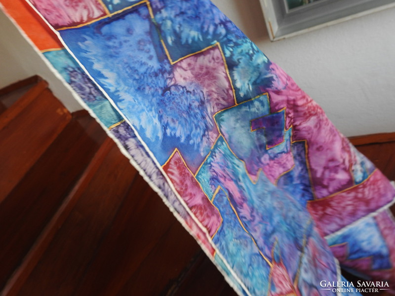 Silk scarf - silk scarf - with bright colors