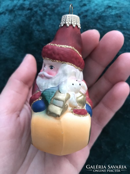 Christmas tree ornament on glass sleigh