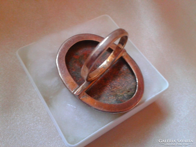 Hatalmas jaspis köves ezüst gyűrű