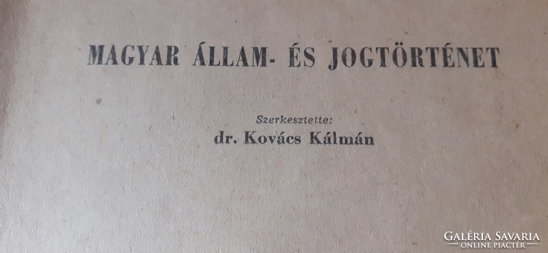 Magyar Állam-és Jogtörténet  (1962-1963)
