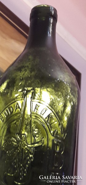 Antique embossed wine bottle