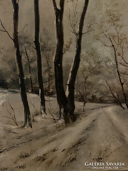 Painting. Winter landscape