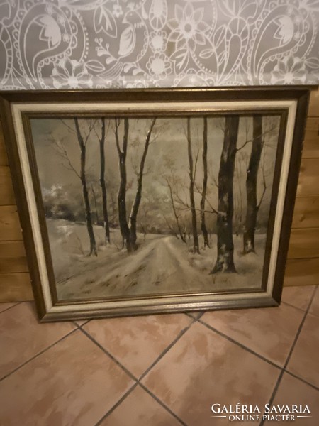 Painting. Winter landscape
