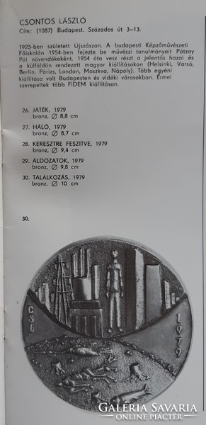 Csontos László: Találkozás (1979), bronz plakett