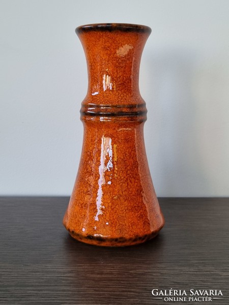 Jasba German retro ceramic vase with decorative glaze