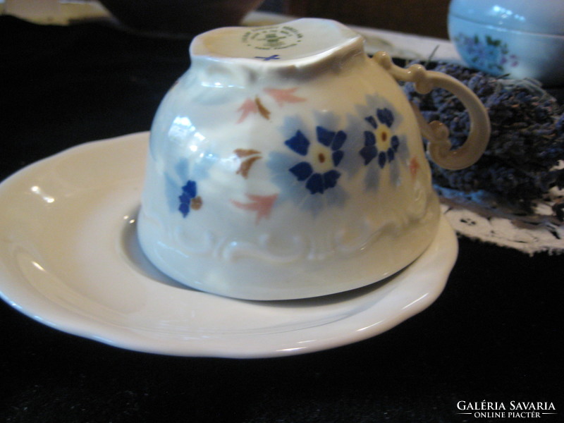 Zsolnay tea cup / with a hairline crack - last photo / / with a nice white coaster