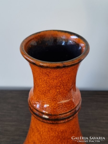 Jasba German retro ceramic vase with decorative glaze