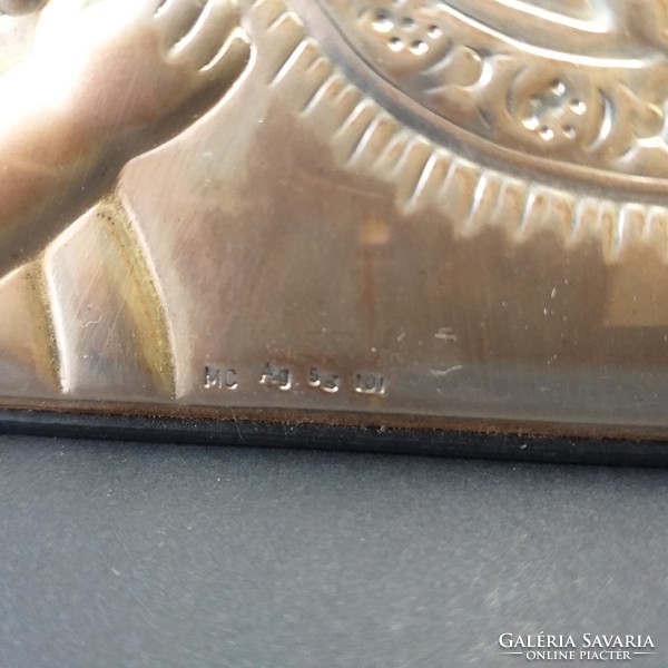 Silver plate sacred image. Marked.