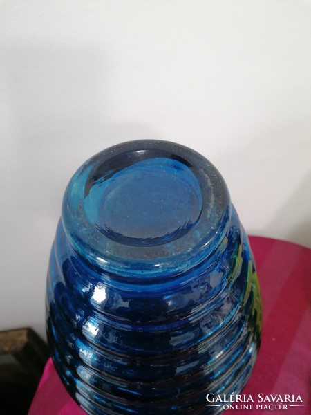 Retro kék üveg váza