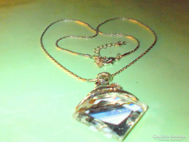 Dreamy! Mirror - twisted zirconia stone Tibetan silver handcrafted necklace