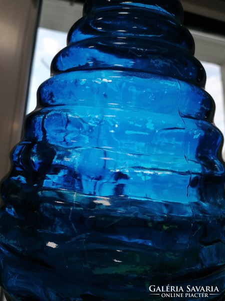 Retro blue glass vase