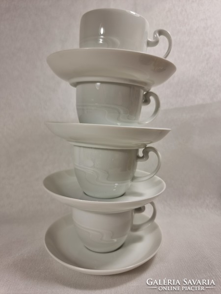 1980s white rosenthal studio line asymmetry 4 coffee set
