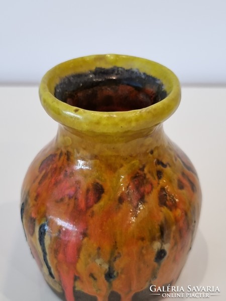 Retro Hungarian handicraft ceramic vase marked
