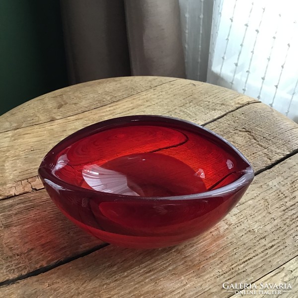 Old craft glass bowl or ashtray