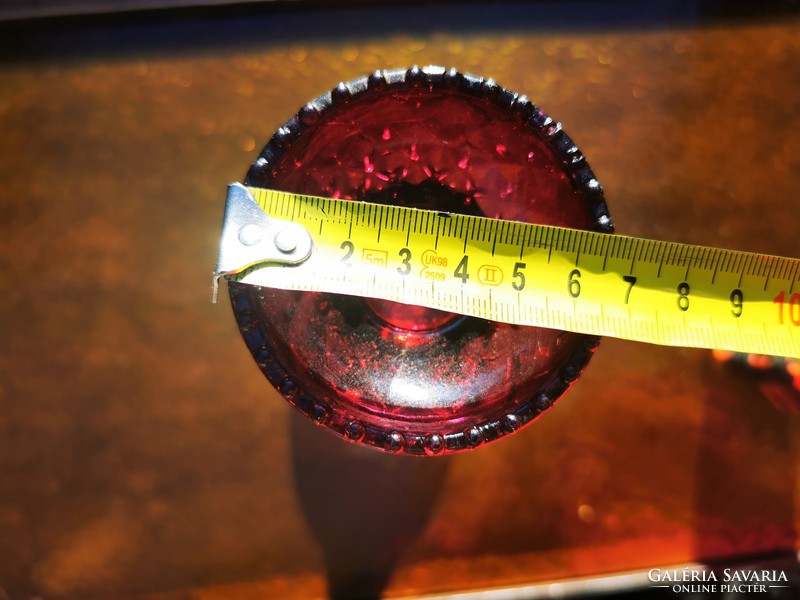 Burgundy crystal candle holder, 32 cm