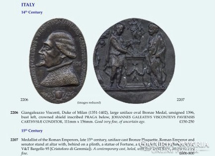 Medieval bronze plaque with Greek or Roman scene.