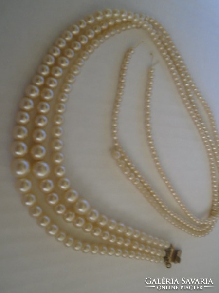 Highly antique braided 3 row pearl necklace full art deco