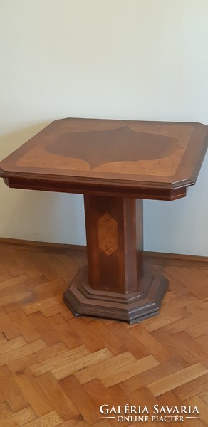 Beautiful inlaid nearly 100 year old on a columned square table