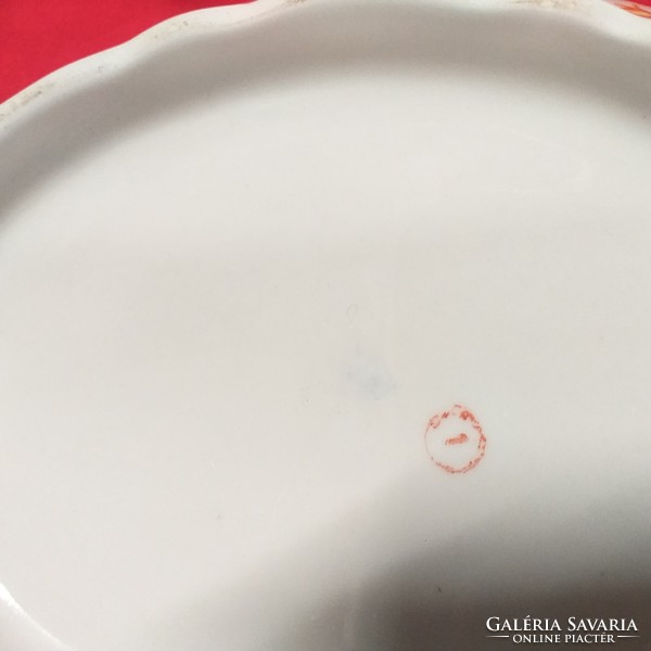 Zsolnay flower pattern porcelain soup bowl.