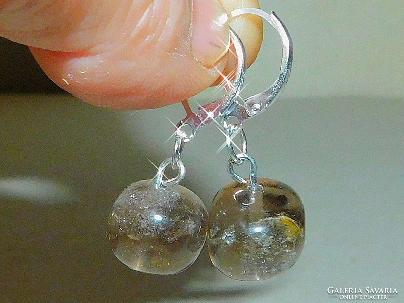 Giant smoked quartz mineral earrings