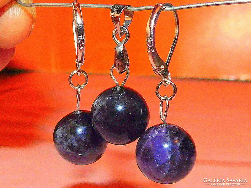 Amethyst mineral sphere earrings and pendant set