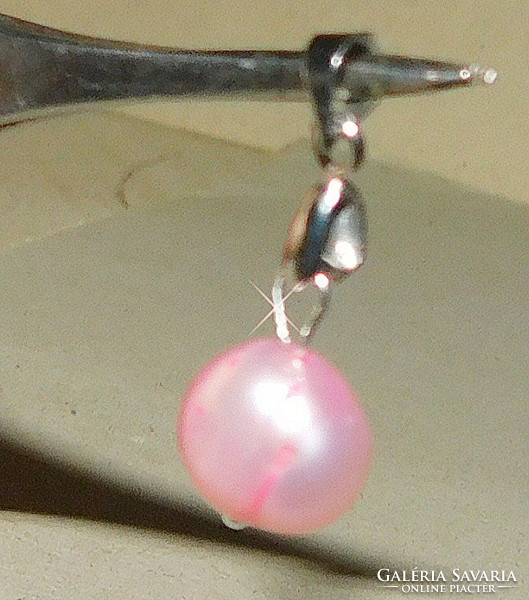 Rózsaszínű Tenyésztett Valódi Gyöngy Medál 18KGP
