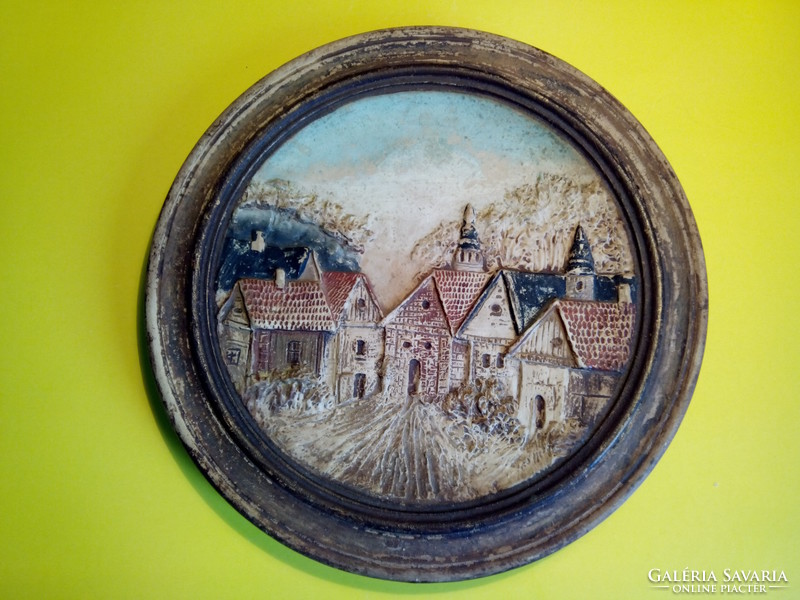 Antique ceramic wall ornament marked on wall plate