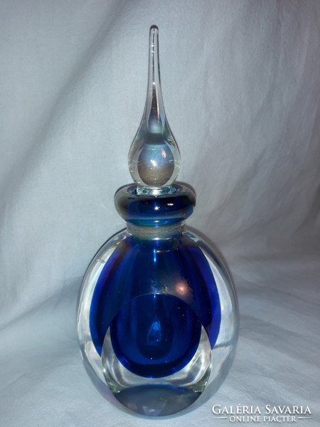 Heavy craft thick wall glass art perfume bottle Murano?