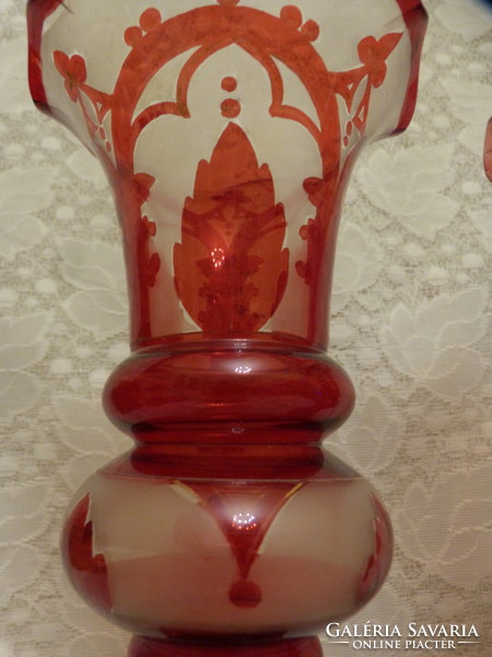 2 pcs antique Biedermeier glass cups / glasses.