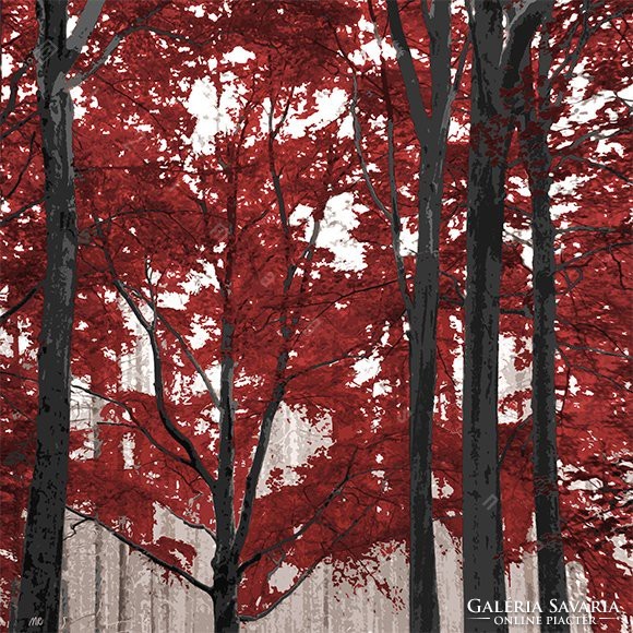 Moira risen: the wooden jewelry box - vanadium. Contemporary, signed fine art print, blood maple in purple forest