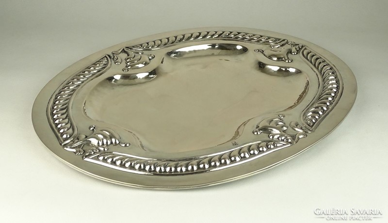 0W026 old silver tray steak bowl 1065g