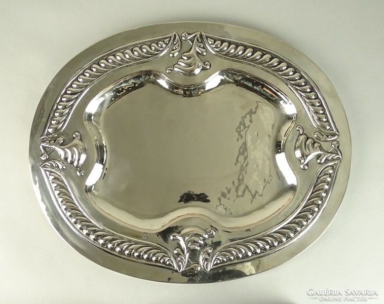 0W026 old silver tray steak bowl 1065g