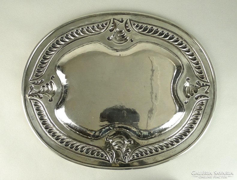 0W026 old silver tray steak bowl 1065g