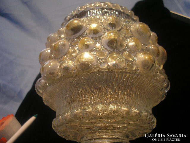 N15 Antik  hólyagmintás + golyósoros lámpa búra ritkaság magassága 15.5 cm befogó mérete 5 cm