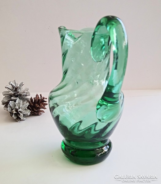 Zöld üveg kancsó 15cm