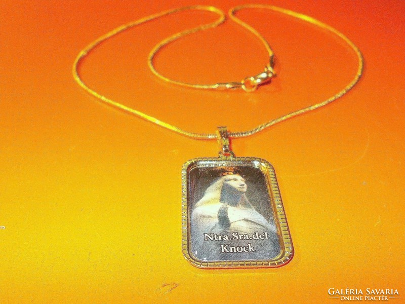 Blessed Virgin Mary Appearance Knock Pilgrim Place Gold Gold Filled Necklace