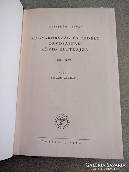 István Weszprém: a short biography of the doctors of Hungary and Transylvania i. (1960)