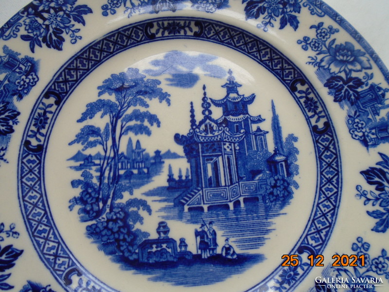1920 Roval doulton cobalt blue madras oriental pagoda with flower pattern plate