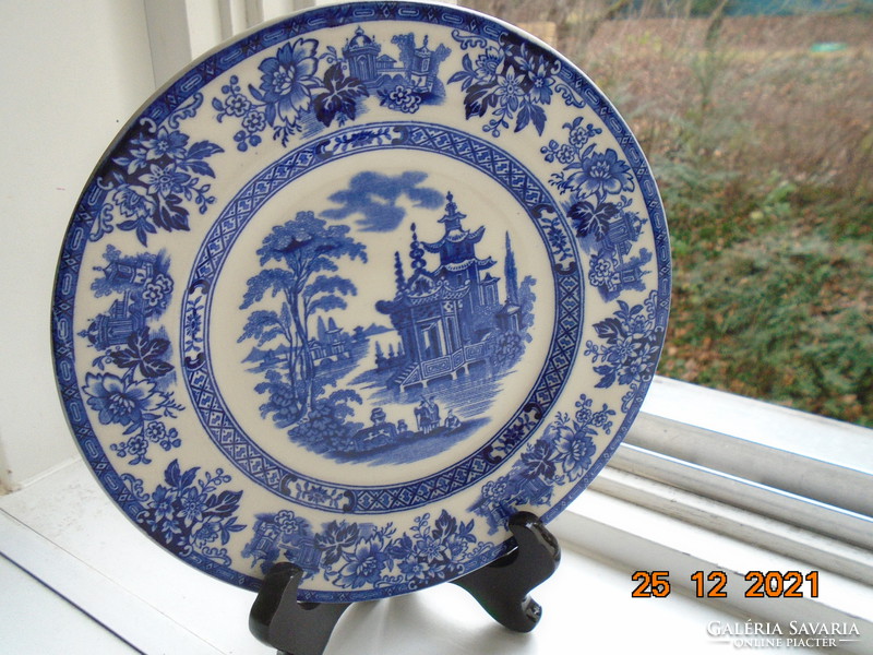 1920 Roval doulton cobalt blue madras oriental pagoda with flower pattern plate