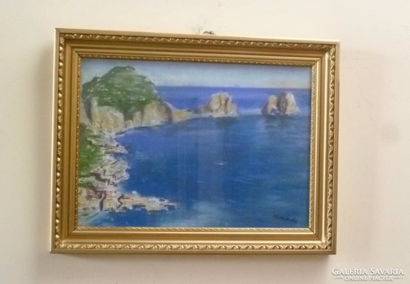 George Bikácsi: Amalfi Bay painting beach
