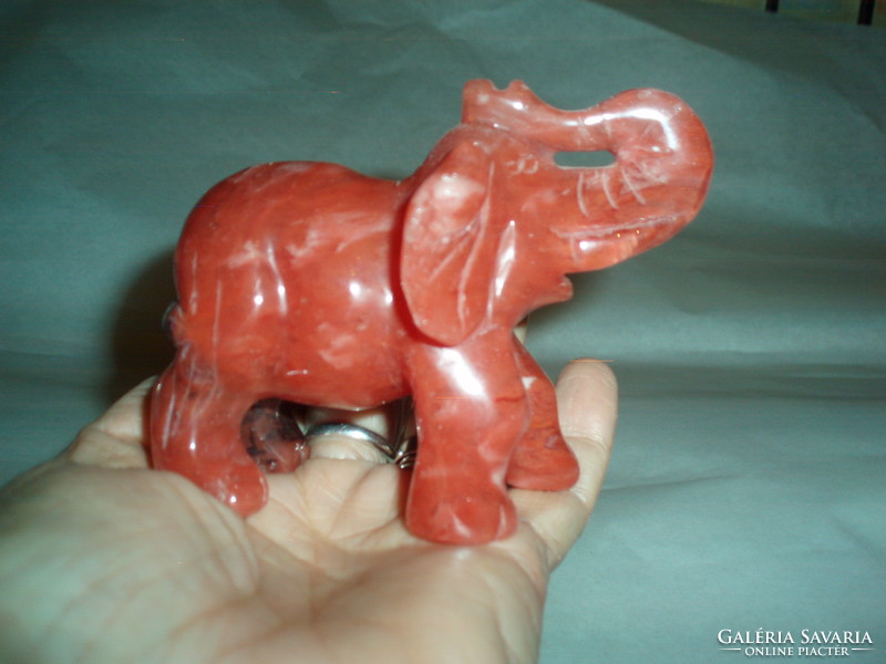 Vintage carved mineral elephant