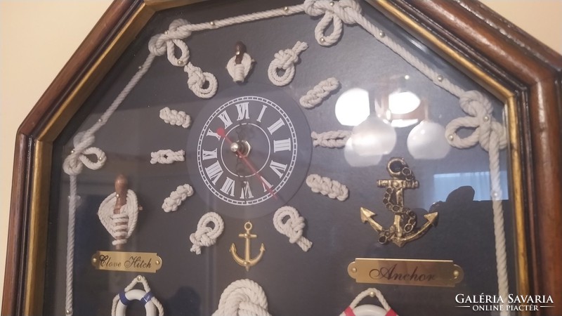 Nautical knots mural, + instruction board + clock