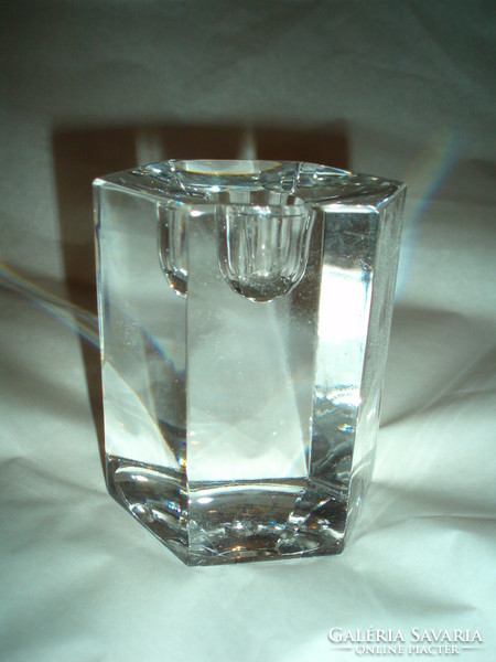 Heavy crystal candle holder