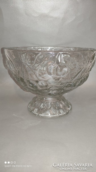 Barolac josef inwald design cherry pattern clear glass base serving bowl centerpiece