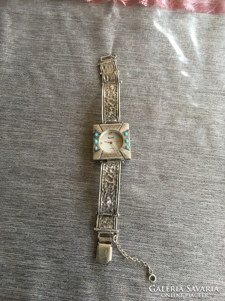 Israeli silver watch with antique effect
