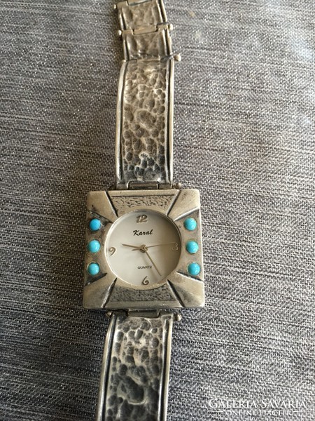 Israeli silver watch with antique effect