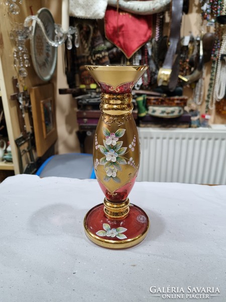 Czechoslovakian gilded glass vase