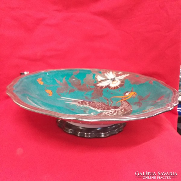 German germany rosenthal chippendale silver art deco tomato bird porcelain bowl.33.5 Cm.