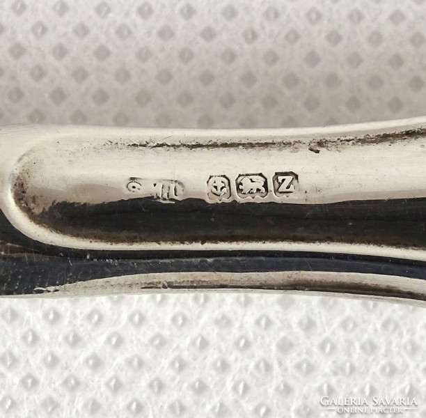 1A926 Antique silver shoehorn and shoe button