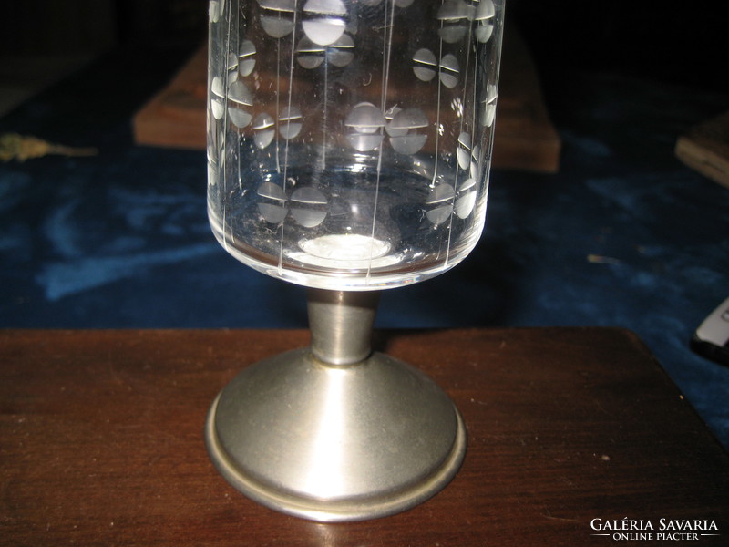 Glass with metal base, polished glass 1 dl